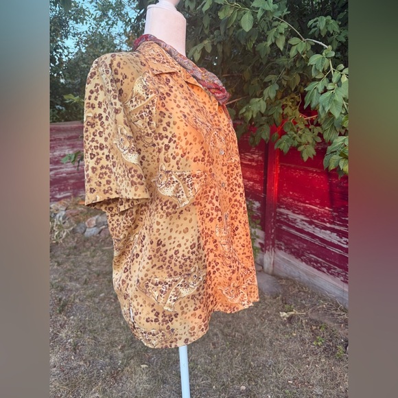 EUC- Vintage Impressions Leopard Print Blouse-Size L - Picture 5 of 7